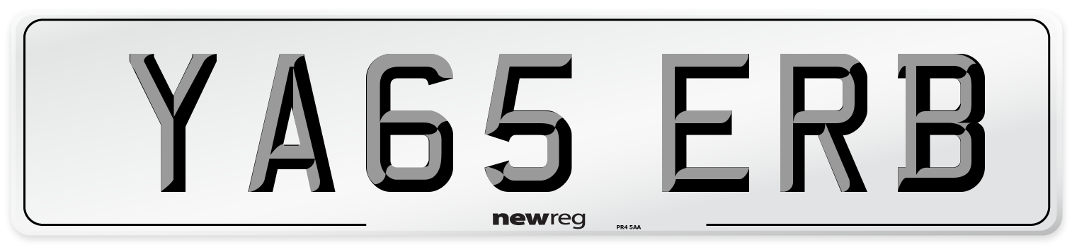YA65 ERB Number Plate from New Reg